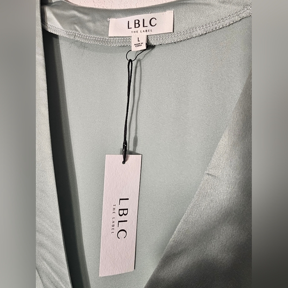 LBLC The Label Sleek Jade Green Cautilina V-Neck Dress Women's Size Large NWT - Picture 2 of 7